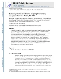 Evaluating the Risk of Tick-Borne Relapsing Fever Among Occupational Cavers—Austin, TX, 2017