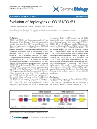 Evolution of Haplotypes at CCL3L1/CCL4L1