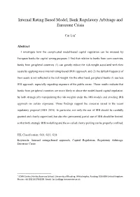 Internal Rating Based Model, Bank Regulatory Arbitrage and Eurozone Crisis