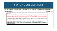 Key Topic One Questions