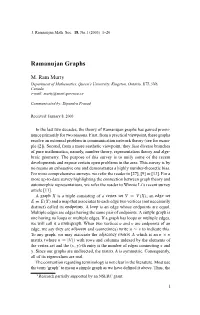Ramanujan Graphs (M. Ram Murty, )
