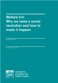 Welfare 5.0: Why We Need a Social Revolution and How to Make It Happen