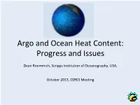 Argo and Ocean Heat Content: Progress and Issues
