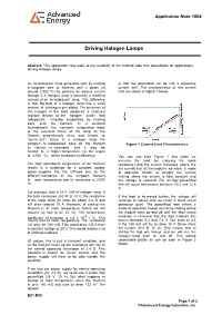Driving Halogen Lamps Application Note