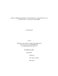Homo Cyberian Doedipus: on the Primacy and Potential of Technology, Language and Desire