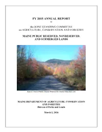 Maine Public Reserved, Nonreserved, and Submerged Lands