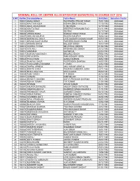 Nominal Roll of Centre Allocation for Sscw(Tech)