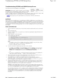 Page 1 of 4 Troubleshooting NTVDM and WOW Startup Errors 8/13/2007