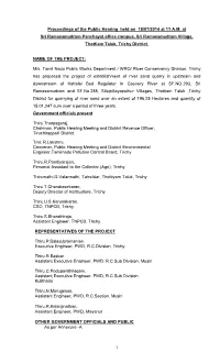Proceedings of the Public Hearing Process Held on 08