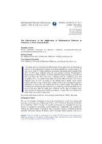 The Effectiveness of the Application of Mathematical Software in Indonesia; a Meta-Analysis Study