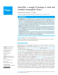 A Simple R Package to Find and Visualize Monophyly Issues