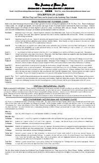 Class Descriptions