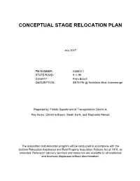 Conceptual Stage Relocation Plan
