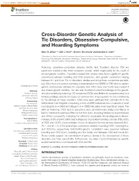 Cross-Disorder Genetic Analysis of Tic Disorders, Obsessive–Compulsive, and Hoarding Symptoms