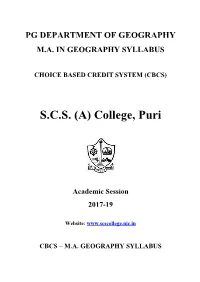 Ma in Geography Syllabus