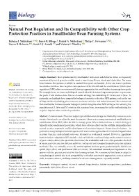 Natural Pest Regulation and Its Compatibility with Other Crop Protection Practices in Smallholder Bean Farming Systems