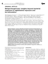 ORIGINAL ARTICLE Metaproteogenomic Insights Beyond Bacterial Response to Naphthalene Exposure and Bio-Stimulation