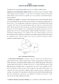 Unit-I Cellular Mobile Radio Systems