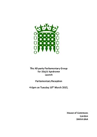 10Th March 2015 APPG Launch Programme