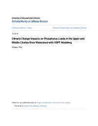 Climate Change Impacts on Phosphorus Loads in the Upper and Middle Charles River Watershed with HSPF Modeling