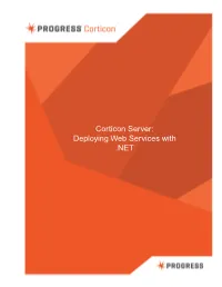 Corticon Server: Deploying Web Services with .NET