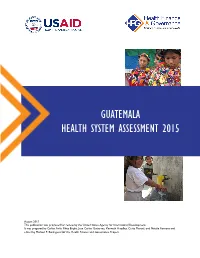 Guatemala Health System Assessment 2015