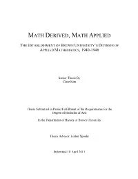 Math Derived, Math Applied