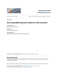 Some Undecidable Implication Problems for Path Constraints