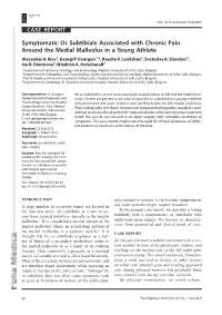 Symptomatic Os Subtibiale Associated with Chronic Pain Around the Medial Malleolus in a Young Athlete Alexandar A