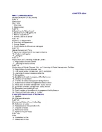 WASTE MANAGEMENT ARRANGEMENT of SECTIONS PART I Preliminary SECTION 1