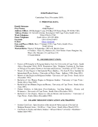 Abdul Rashied Omar -CV (Nov 2015)