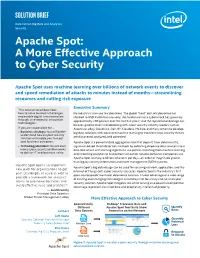 Apache Spot: a More Effective Approach to Cyber Security