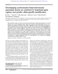 Associated Marks Are Enriched in Imprinted Gene Regions and Predict Allele-Specific Modification