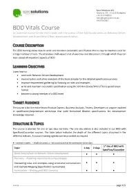 BDD Vitals Course