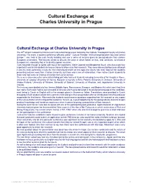 Cultural Exchange at Charles University in Prague
