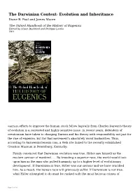 Darwinian Context: Evolution and Inheritance Diane B