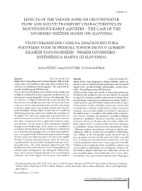 Effects of the Vadose Zone On