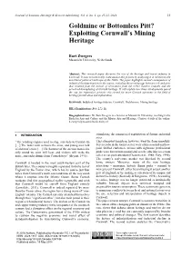 Exploiting Cornwall's Mining Heritage