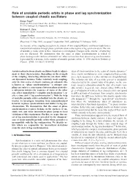 Role of Unstable Periodic Orbits in Phase and Lag Synchronization Between Coupled Chaotic Oscillators Diego Pazo´ A) Grupo De Fı´Sica Non Lineal, Fac