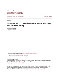 The Implications of Mexican State Failure on US National Security