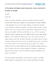 The Planning and Hosting of Sports Mega-Events: Sources, Forms and the Prevention of Corruption