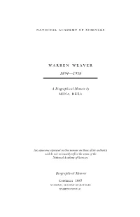 Warren Weaver