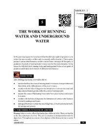 5 the Work of Running Water and Underground Water