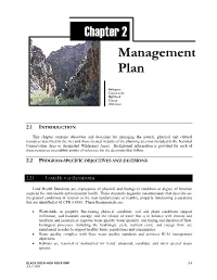 Chapter 2 Management Plan