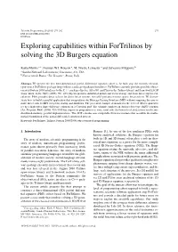 Exploring Capabilities Within Fortrilinos by Solving the 3D Burgers Equation