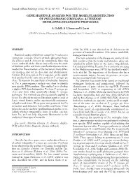 GENE SEQUENCE ANALYSIS for the MOLECULAR DETECTION of PSEUDOMONAS SYRINGAE Pv