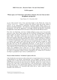 Interstices and Urban Commons: the City from an Inter- Disciplinary Perspective