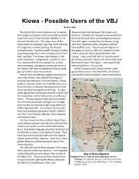 Kiowa - Possible Users of the VBJ