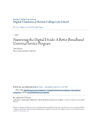 A Better Broadband Universal Service Program Daniel Lyons Boston College, Daniel.Lyons.2@Bc.Edu