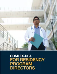 COMLEX-USA for Residency Program Directors
